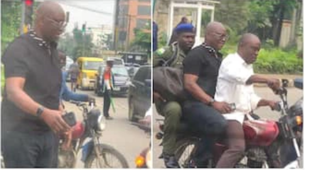 Lagos Traffic is No Respecter of Anyone: Former Governor Takes Okada to Avoid Missing Flight, Shares Photos