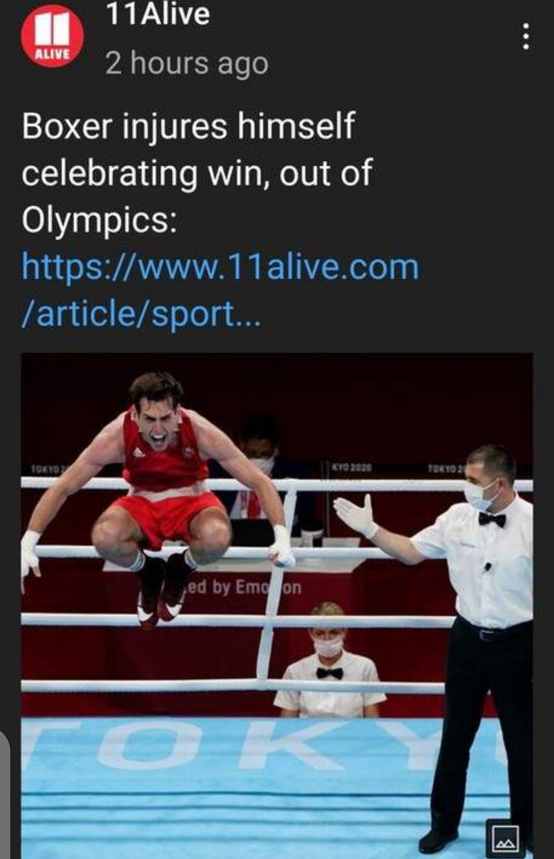 Boxer Eliminated From Olympics By Injury Sustained While Celebrating Victory