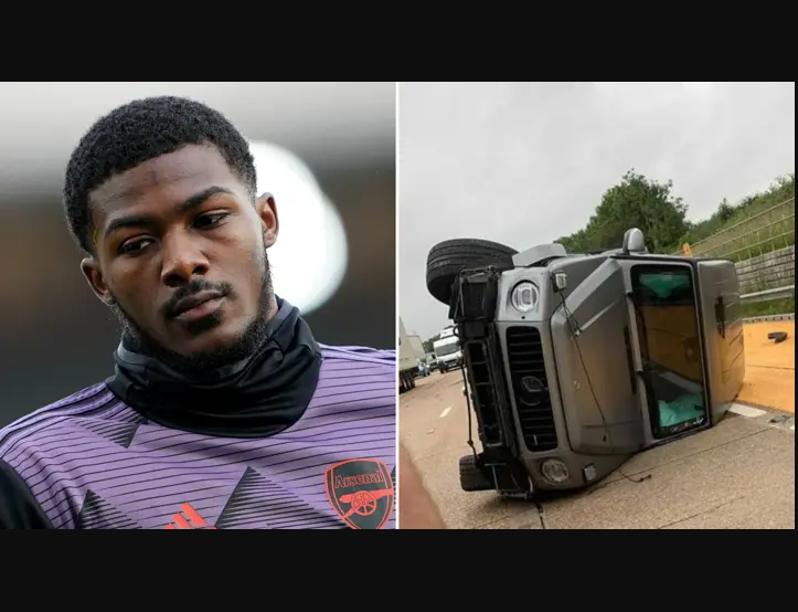 Arsenal star, Ainsley Maitland-Niles involved in serious traffic accident as his £105,000 Mercedes overturns on motorway