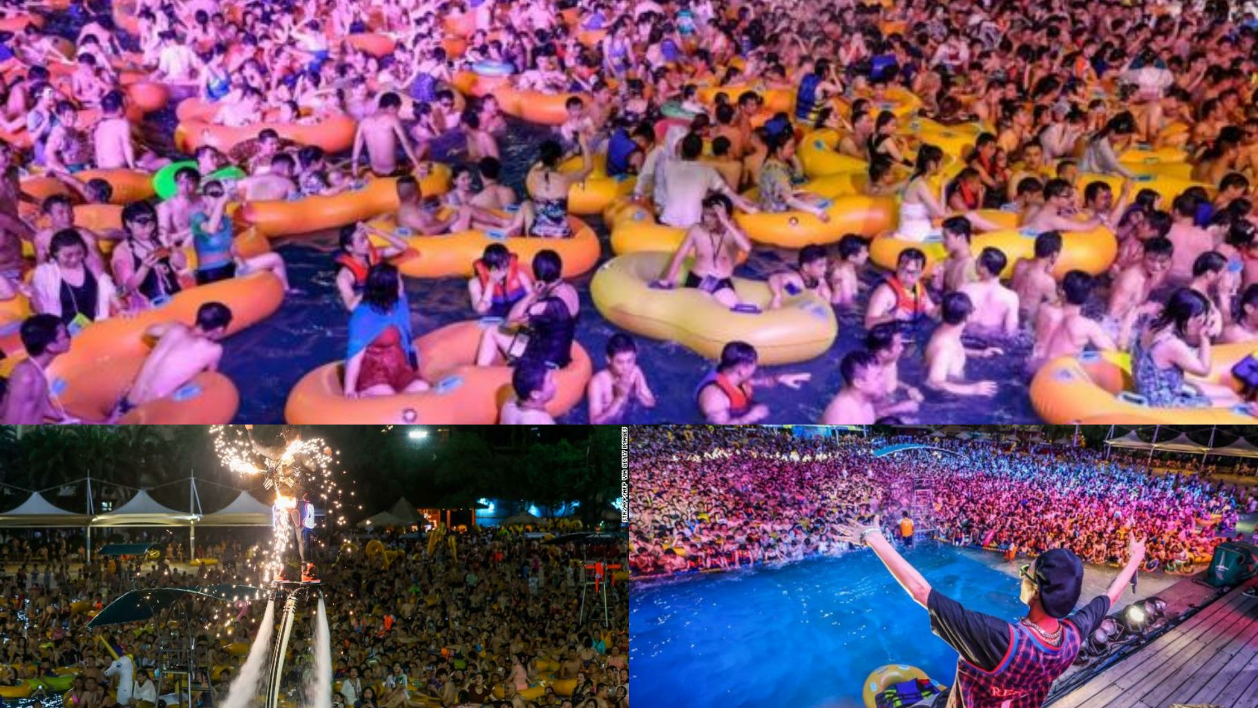Life after the coronavirus: Thousands flock to Wuhan pool party