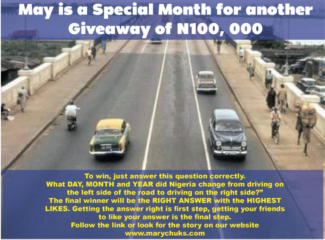May is a Special Month for another Grand Giveaway of 100,000