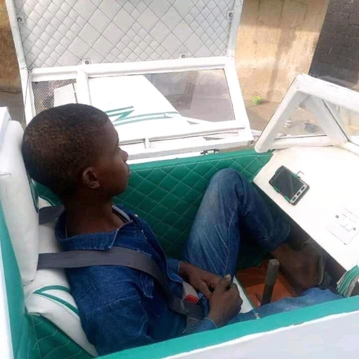 This is so adorable!!! 20-Year-Old Man Built An Aircraft Training Replica In Adamawa (Photos)