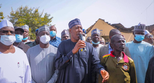 Gov. Zulum Visits Villages Where Boko Haram Killed 3 And Destroyed Schools
