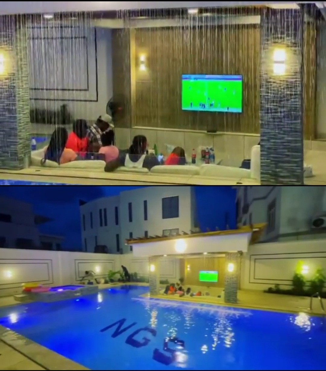 Jude Okoye shows off his massive pool with a side pool for the kids and a lounge area (videos and photos)