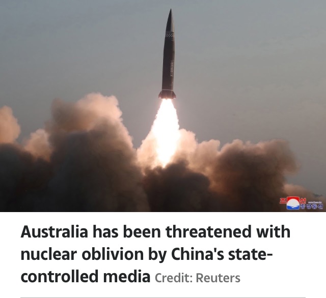 Furious China Warns It Could NUKE Australia Due To Pact With UK & USA (Pix)
