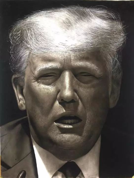 Olajide Oluwamayowa Peter Draws Trump (Photos)