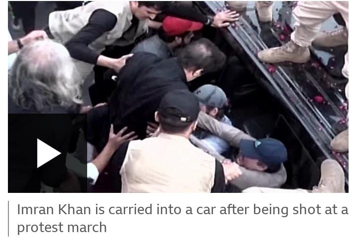 Imran Khan, Pakistan’s ex-prime minister, was injured during a protest march
