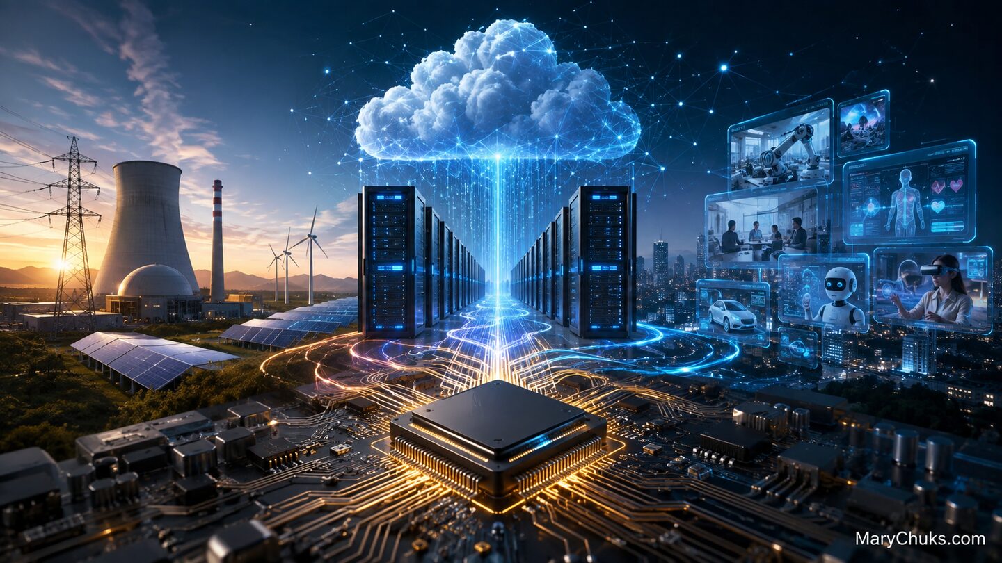 Power, chips, networks and applications forming an integrated AI stack