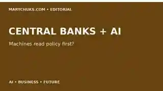 Editorial graphic about central banks, artificial intelligence and financial markets