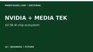 Editorial graphic about Nvidia's investment in MediaTek and the AI chip race