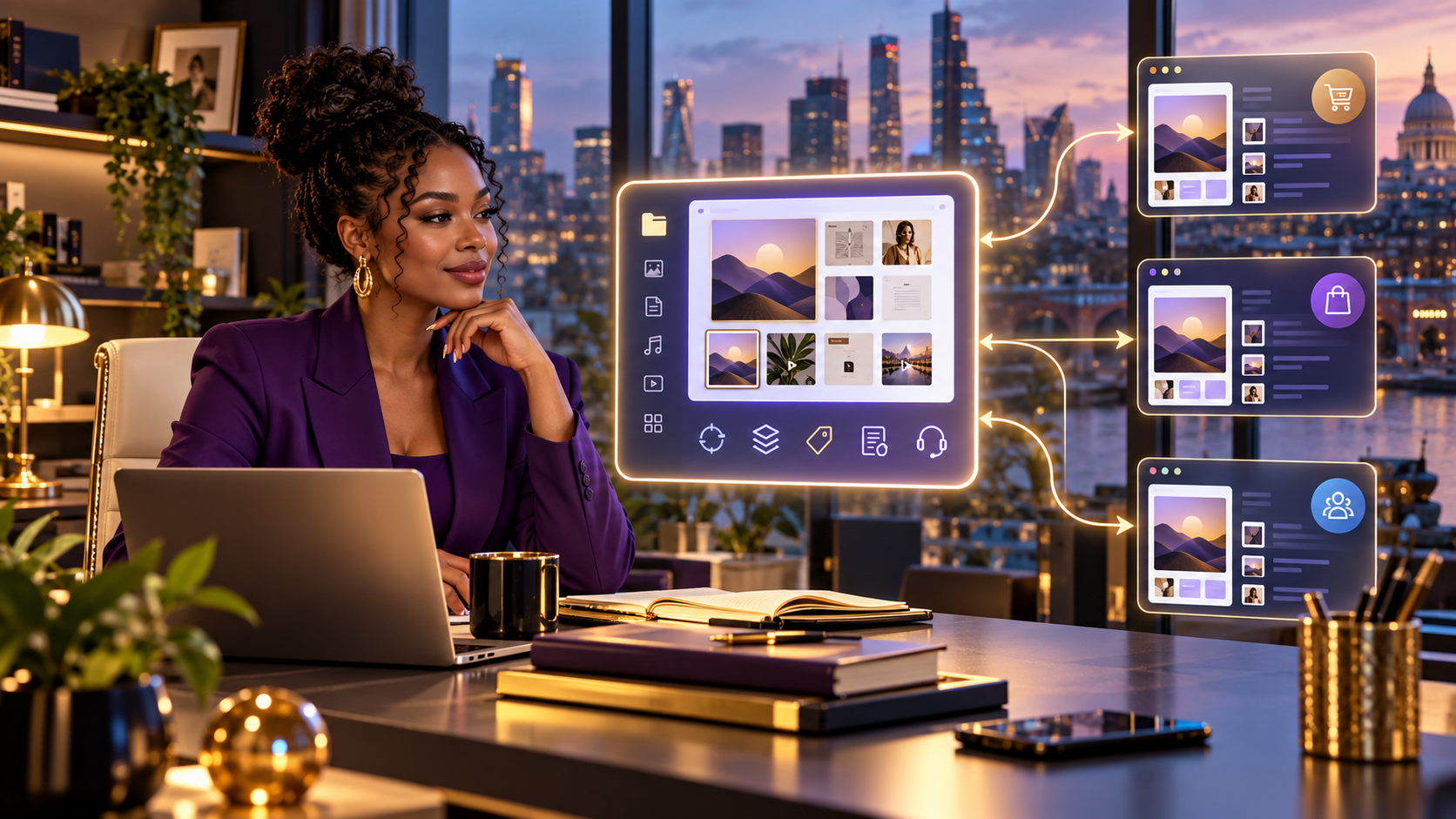 Black Woman Manages One Master Digital-Product Catalogue Linked To Several Marketplace Channels