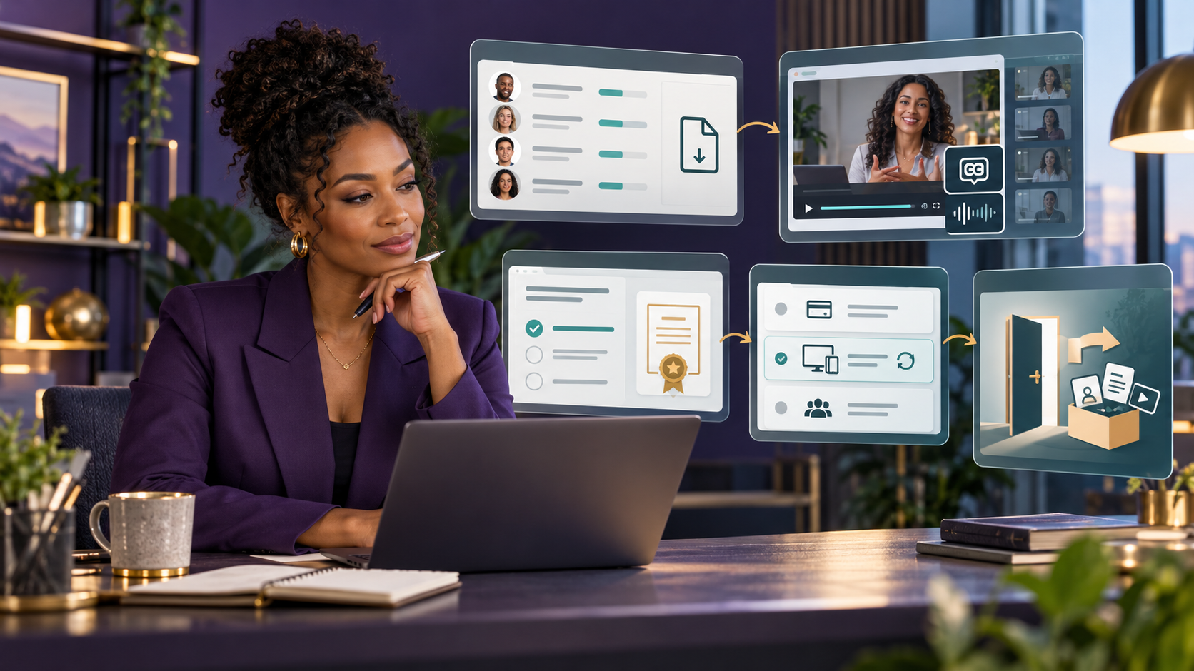 A Black Female Course Creator Reviews Learner-Data Export, Captioned Video, Completion Evidence, Billing And Platform-Exit Pathways.